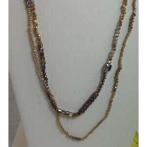 Gorgeous Handmade AB Crystal Necklace with‎ Adjustable 2-Strand Design